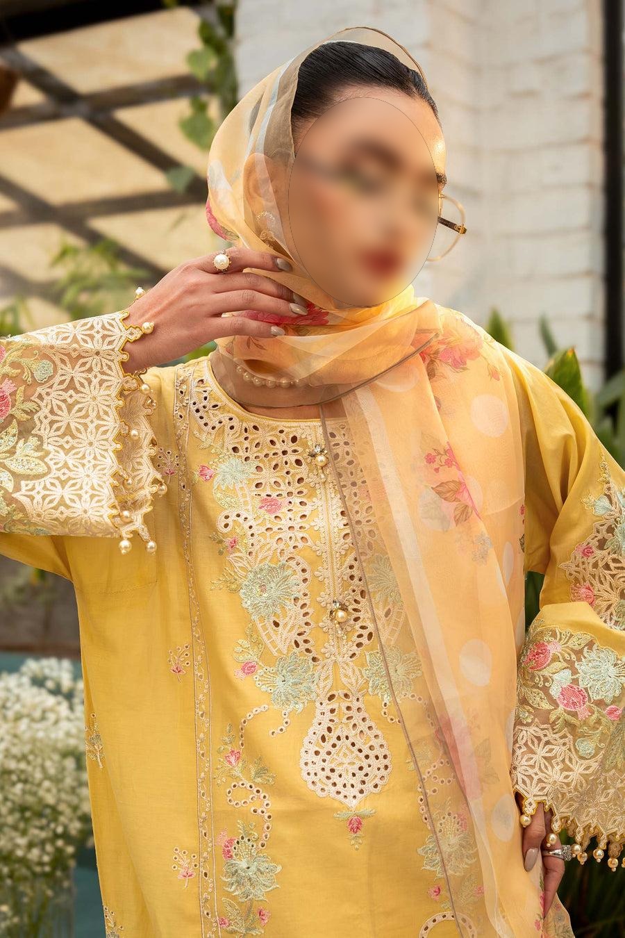 3 Piece Embroidered Lawn Suit | DW-EF25-05/A|MARIA B