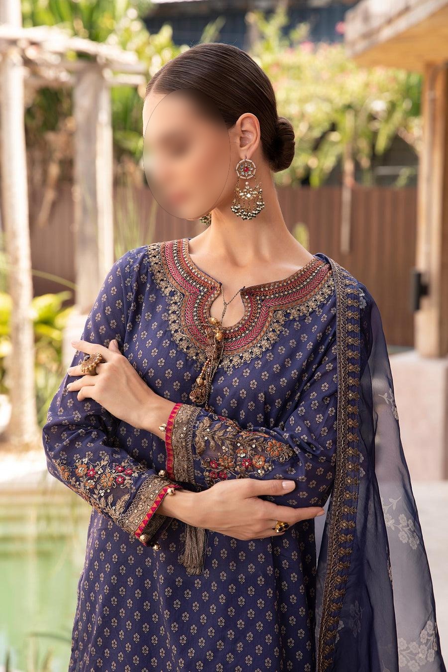 3 Piece Printed Lawn Suit | DW-EF23-14R1|MARIA B