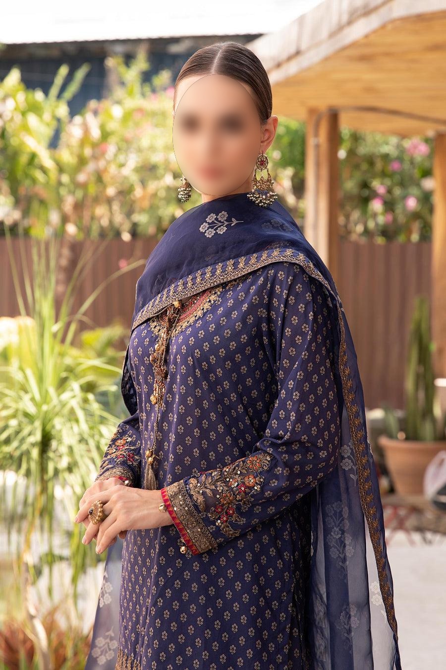 3 Piece Printed Lawn Suit | DW-EF23-14R1|MARIA B