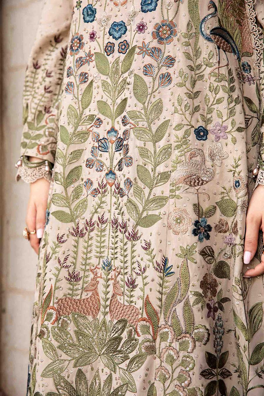 3 Piece Unstitched Embroidered Linen Suit | DL-1211 | Maria B