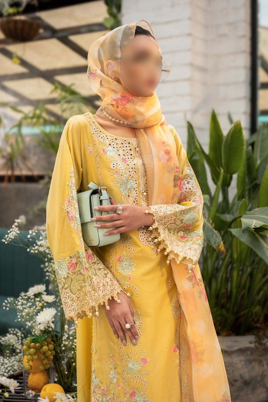 3 Piece Embroidered Lawn Suit | DW-EF25-05/A|MARIA B