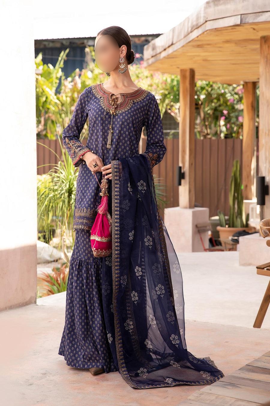 3 Piece Printed Lawn Suit | DW-EF23-14R1|MARIA B