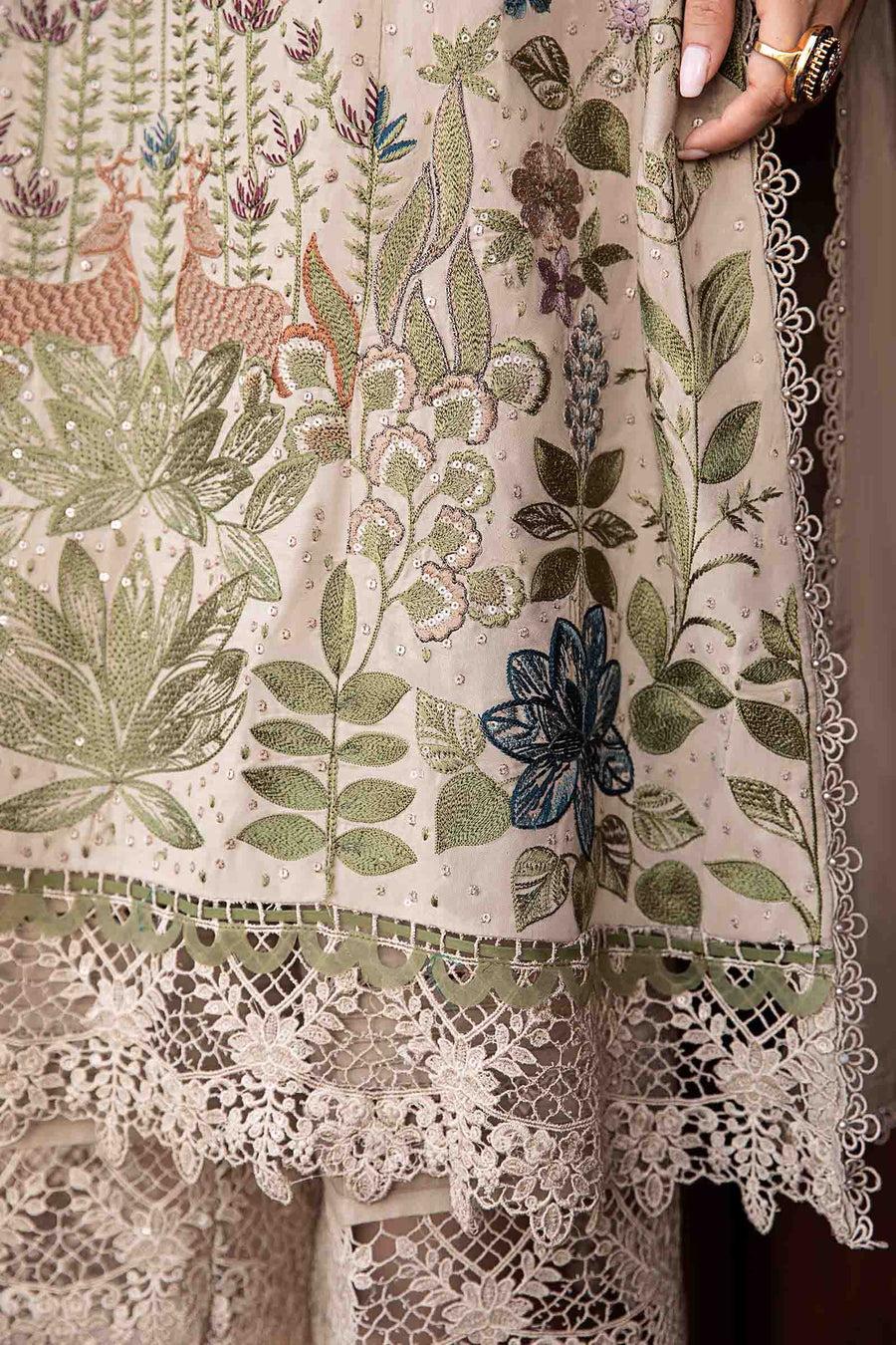 3 Piece Unstitched Embroidered Linen Suit | DL-1211 | Maria B