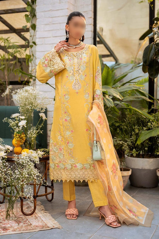 3 Piece Embroidered Lawn Suit | DW-EF25-05/A|MARIA B