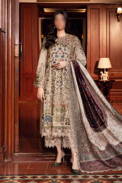 3 Piece Unstitched Embroidered Linen Suit | DL-1211 | Maria B