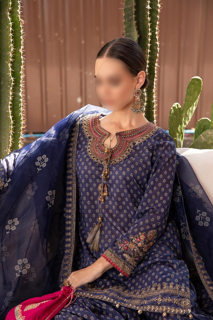 3 Piece Printed Lawn Suit | DW-EF23-14R1|MARIA B