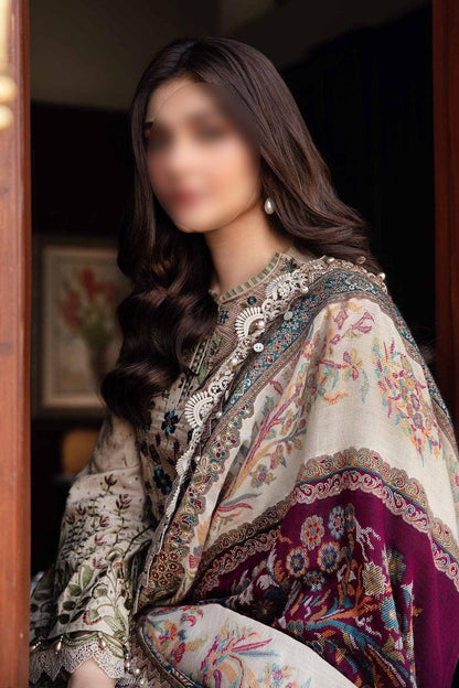 3 Piece Unstitched Embroidered Linen Suit | DL-1211 | Maria B