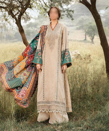 3Pc Maria B Unstitched M.print Pakistani Winter Suit - 7A|Maria B