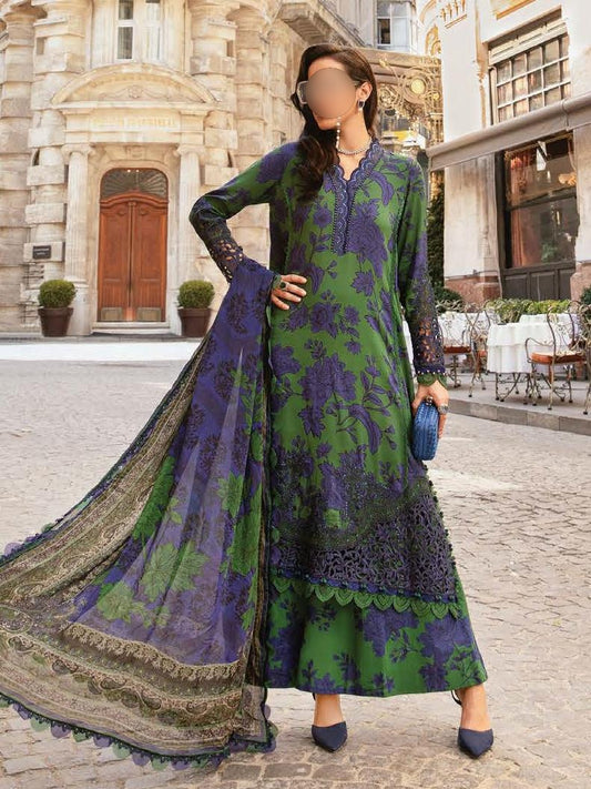3 Piece Unstitched Printed Cambric Suit | MPT-2309-B