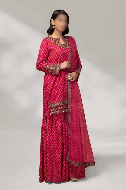 3 Piece Printed Lawn Suit | DW-EF23-14R1|MARIA B